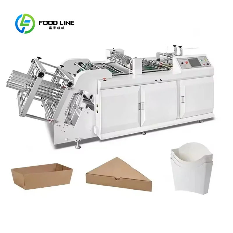 Customized High Productivity Food Tray Burger Paper Box Manufacturers Machines Disposable Pizza Boxes Making Machine