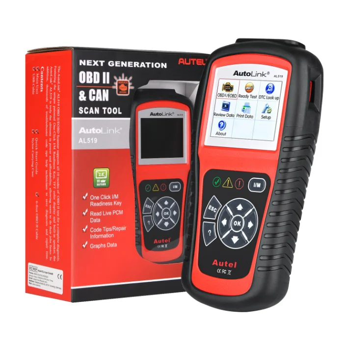 Autel AutoLink AL519 Classic Modo mejorado 6 Lector de código de fallos del motor OBDII CAN Herramienta de escaneo de diagnóstico