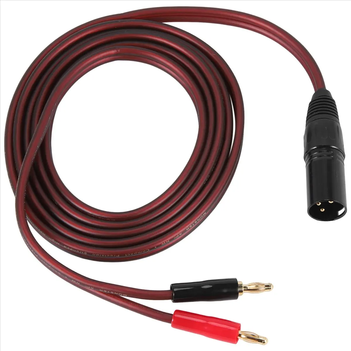 [ABDH} XLR to Banana Speaker Cable,XLR 3 Pin Male to Dual Ba