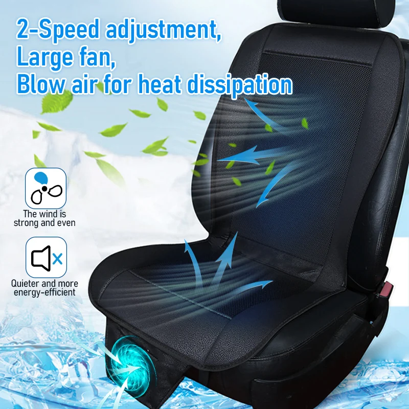 מושב קיץ לרכב עם מרווח 3D DC 12V, כרית אוויר קרה עם 8 מאווררים, נשימה מהירה, פטיש קירור למושב מקרר