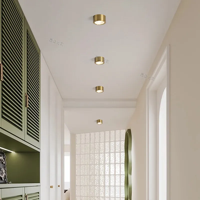 LED Spotlights Gold Color Surface Mounted Spot Light Small Round Ceiling Lamp Aluminum Luxury Style Lighting Fixture 5W 7W 10W
