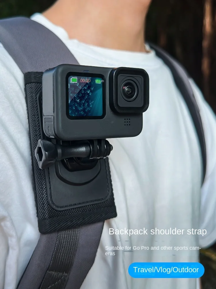 Sports Camera Backpack Clip Suitable for Gopro DJI Insta360 SJCAM EKEN Backpack Fixing Bracket, First Person View Outdoor Vlog