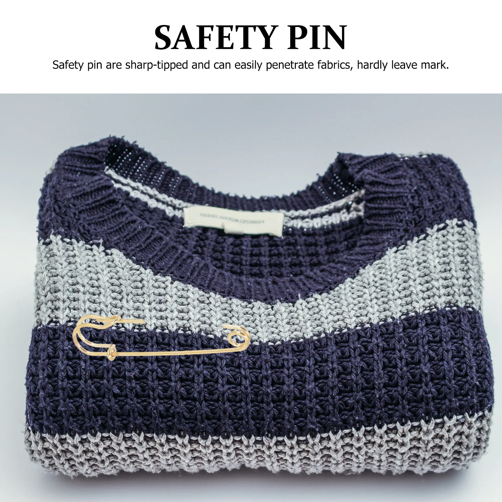 10Pcs Retro Safety Pin Brooch Clips Stainless Steel Sharp Sewing Pins for Clothes Quilting DIY Crafts Safety Pin