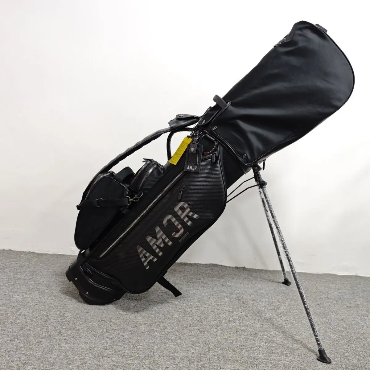 High Quality AMAZINGCRE Black Waterproof PU Golf Bag Men's Golf professional golf bag Golf Caddy Bag