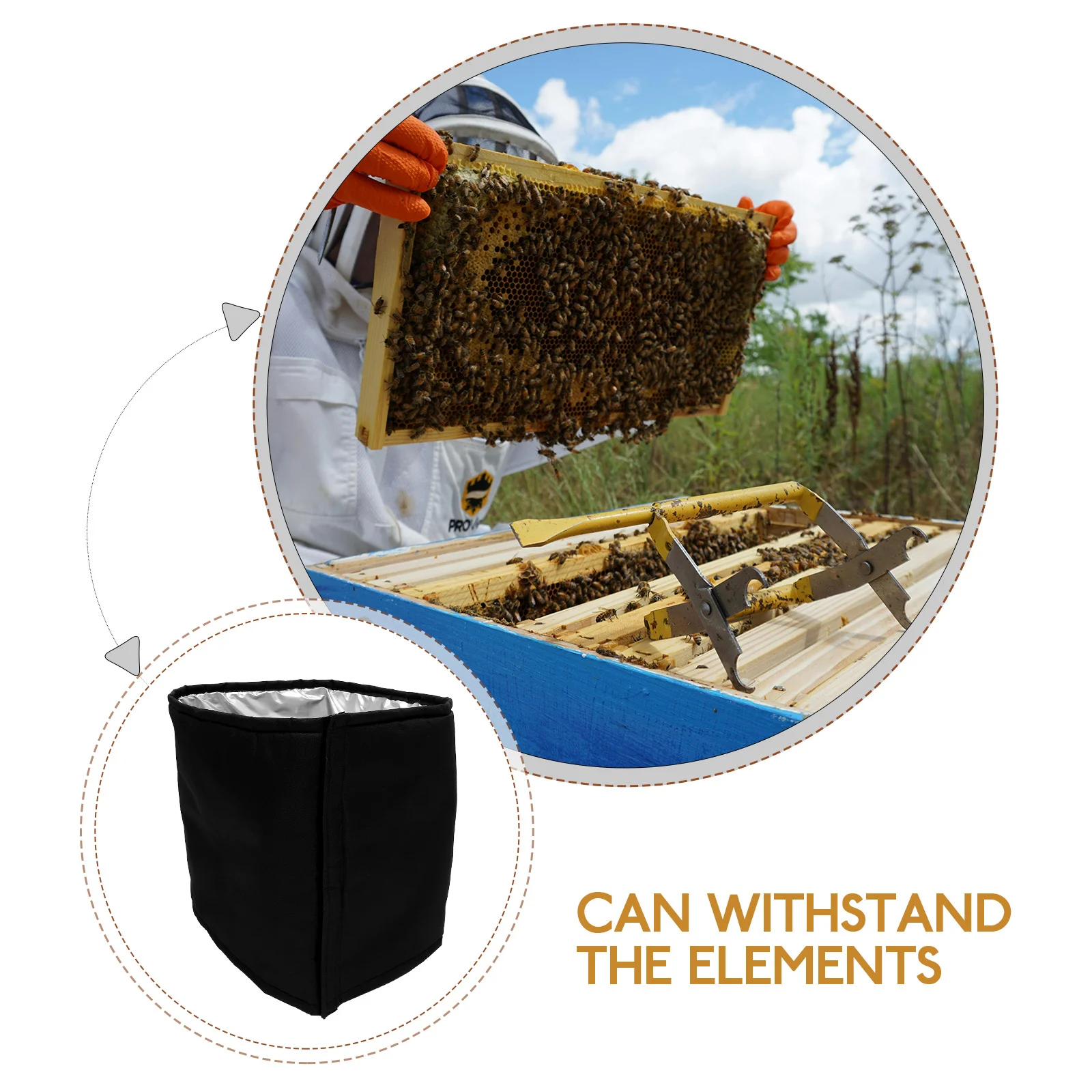 

Warm Patio Beehive Cover Durable Lightweight Easy Install Remove Garden Hive Protection Sleeve Sun Wind Rain Proof Bees Health