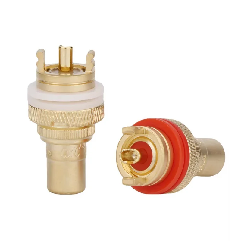 2PCS RCA Jack Plug Copper Gold Plated CMC RCA Socket For Speakers Terminals Audio Wire Connectors Panel RCA Female