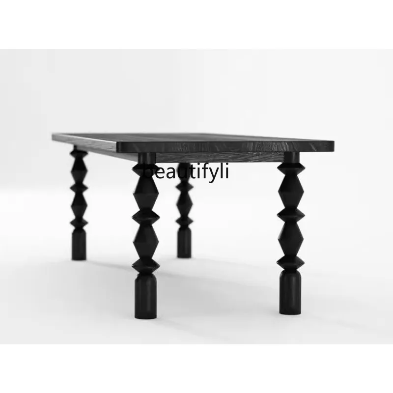 American-Style Solid Wood Desk Retro Domestic Dining Table Simple Large Table Long Table Log Workbench Conference Table