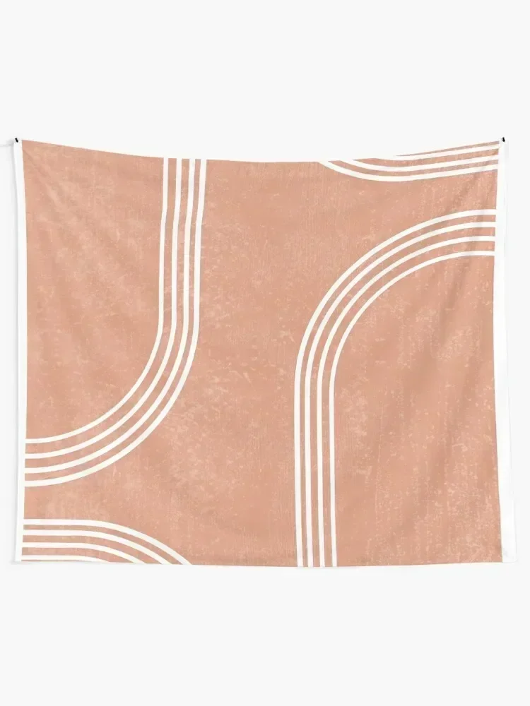 Mid Century Modern 2 - Geometrical Abstract - Minimal Print - Terracotta Abstract Burnt Sienna Tapestry Wall Tapestries Tapestry