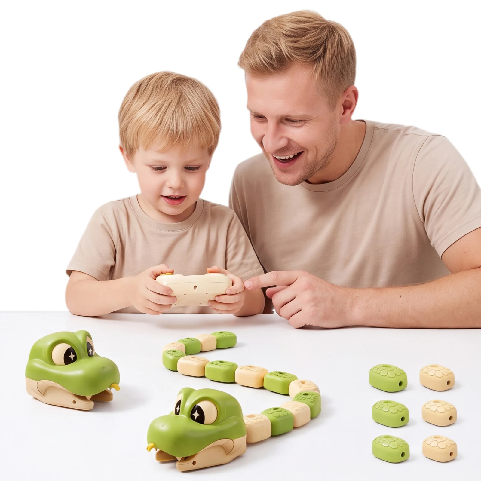 Remote Control Snake Magnetic Game Toy LED Light Sound Effects Two Player Interactive Kids Family Board Game
