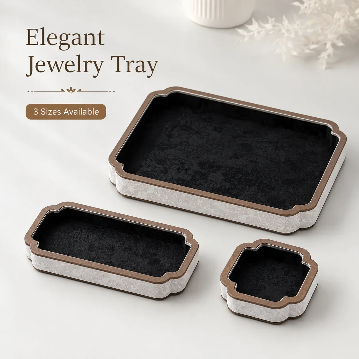 Court-Style Jewelry Storage Tray, Jade And Accessory Display Tray, Bracelet And Necklace Viewing Tray, Jewelry Display Props