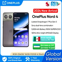 2024 Nuova versione globale OnePlus Nord 4 5G 5500mAh Batteria 100W SUPERVOOC 50MP SONY Doppia fotocamera 120 Hz DisplayAMOLED ultra luminoso