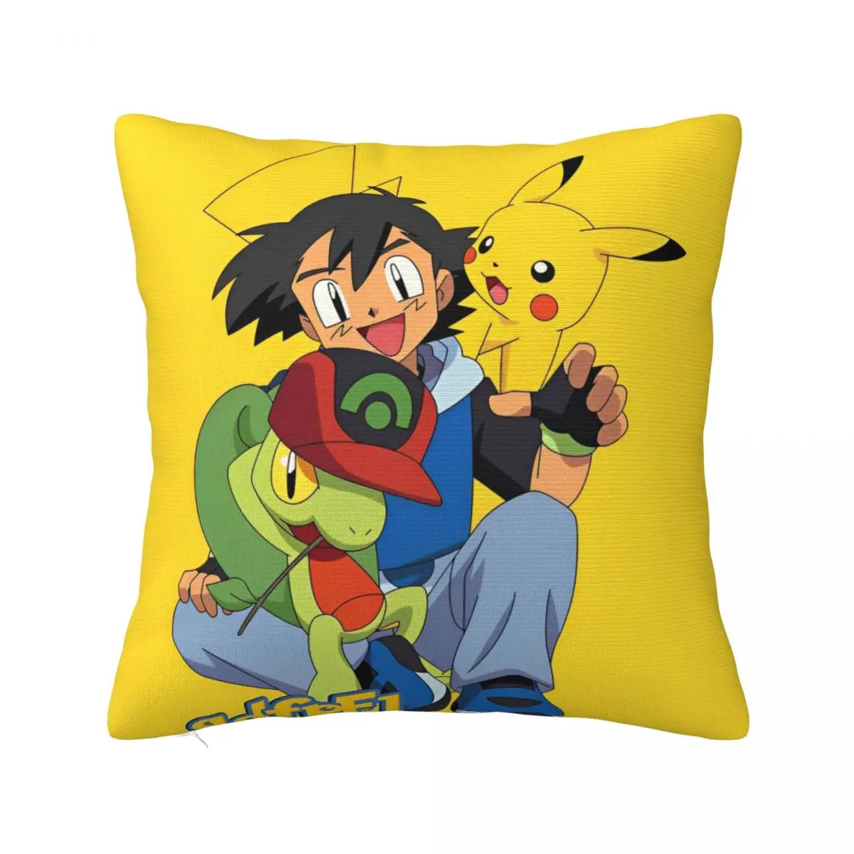 Soft Pokemon Pikachu Anime Pillowcase Fabric Cushion Cover Decor Cute Cartoon Game Pillow Case Cover Home Zipper 45*45cm