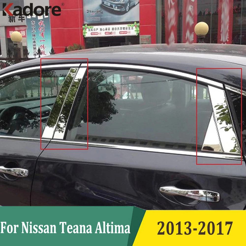 

For Nissan Teana Altima 2013 2014 2015 2016 2017 Car Window Pillar B+C Decoration Trim Cover Strip Exterior Accessories