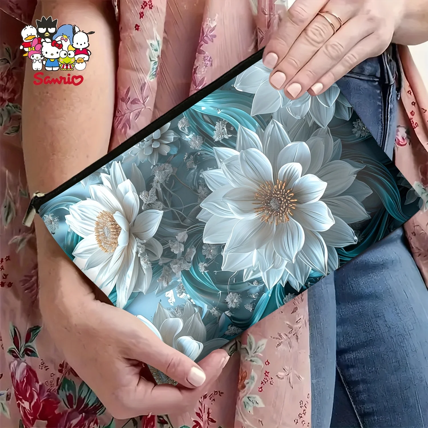 Uma bolsa de maquiagem de flor - Women Bags White avaliação e preço