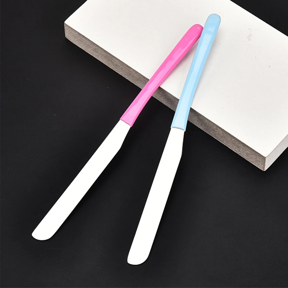 

Stainless Steel Makeup Spatula Toning Stick Durable Mixing Tool for Foundation Blush Eye Shadow Long Metal Plate Mixer