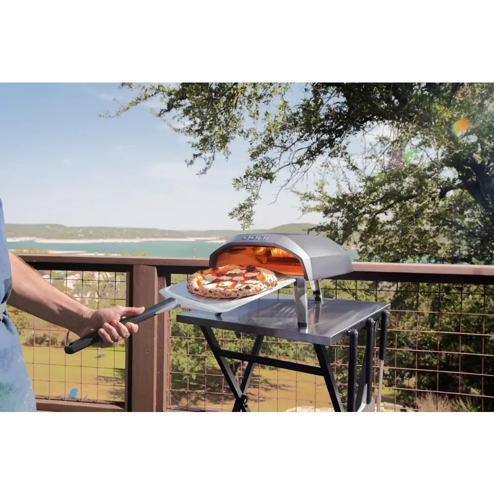 Outdoor Pizza Oven, Portable Pizza Oven For Fire and Stonebaked 12 Inch Pizzas, With Gas Hose & Regulator, Countertop Pizza Make