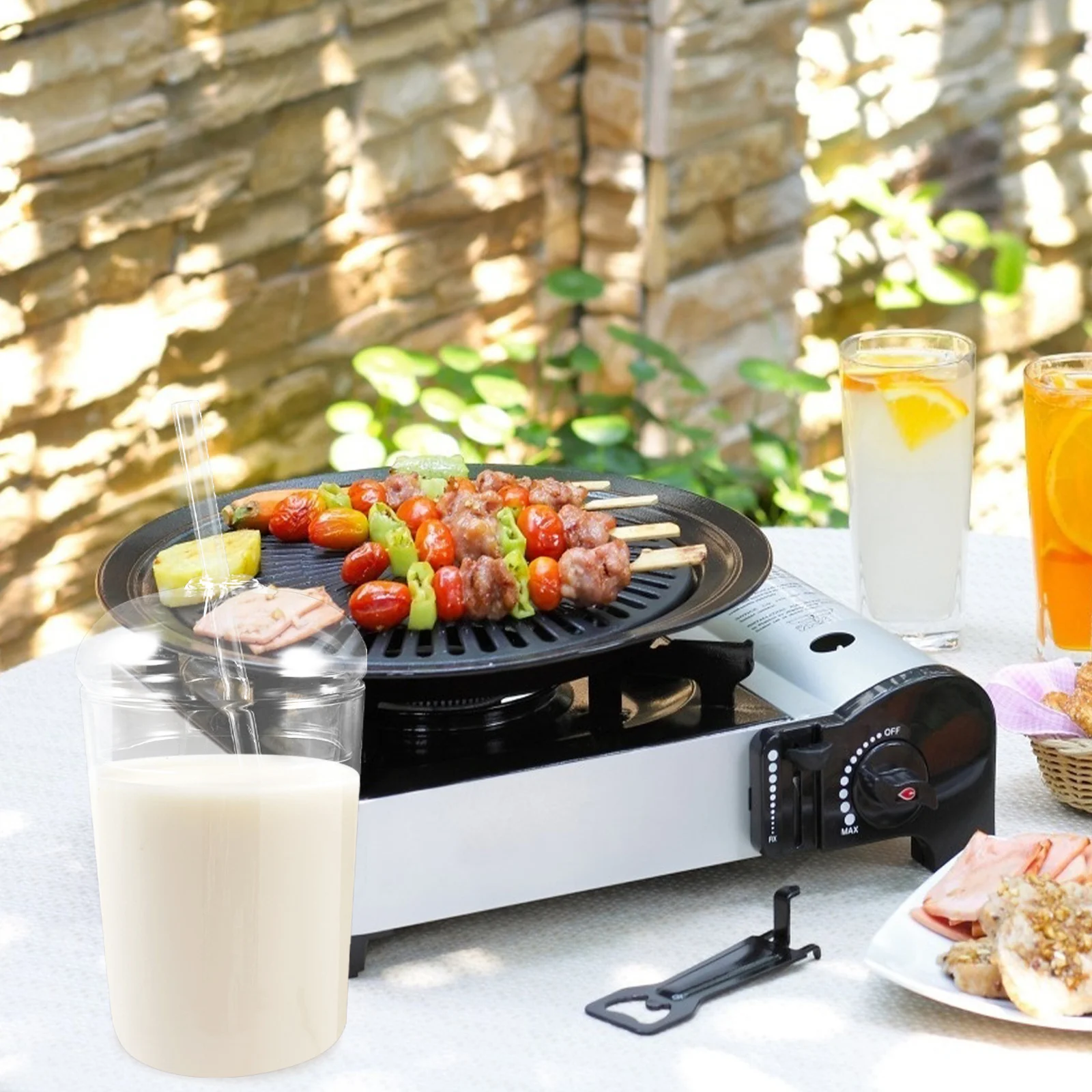 

Glass Drinking Cup with Straw and Lid Large Capacity Beverage Container for Iced Tea Cold Brew Juice Portable Kitchen Barware