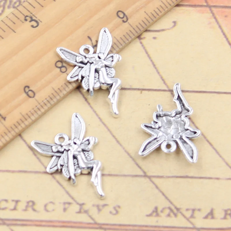 20pcs Charms Angel 21x15mm Tibetan Silver Color Pendants Antique Jewelry Making DIY Handmade Craft