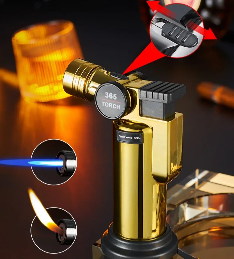 

High Quality Direct Blue Flame Open Flame Conversion Windproof Cigar Lighter Portable Cigarette Accessories and Gifts
