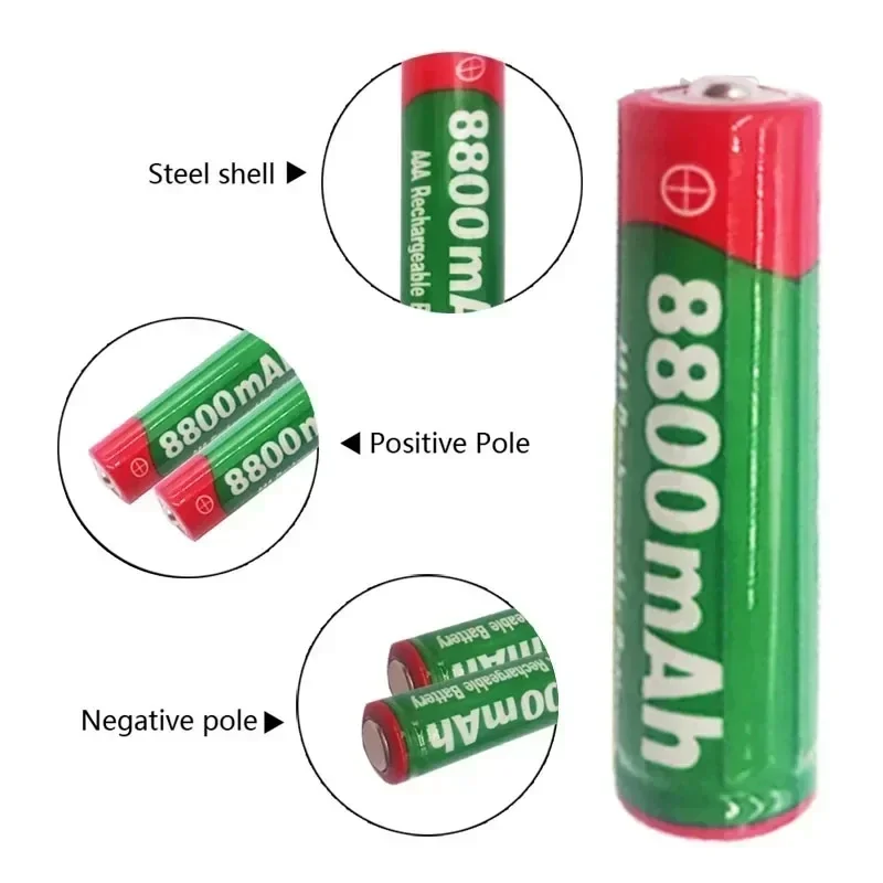 Rechargeable AAA Alkaline Battery 8800mAh 1.5V Long Lasting Cell For Clocks, Mice, Computers, Toys and Remotes For Daily Use