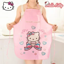 Hello Kitty Apron Kitchen Wipeable Waterproof Oil-Proof Cartoon Cute Transparent Women Mother Cooking Bib Men Baking New Aprons