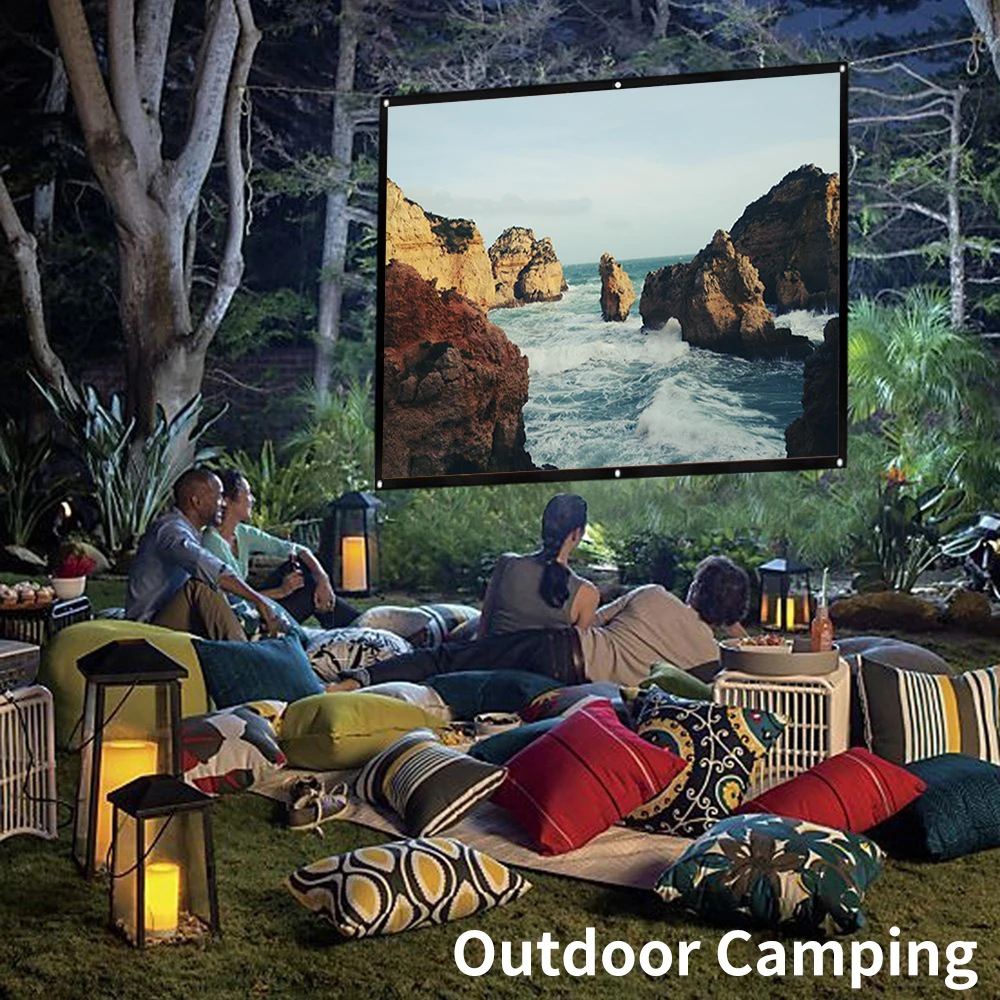 Projector Simple Curtain Home Outdoor KTV Office Home Theater Portable 3d HD Projector Screen