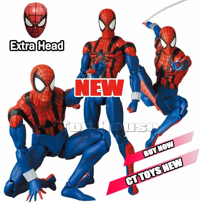 New Ct Toys Spiderman Mafex 143 Ben Reilly Comic Ver The Amazing Spider-Man 001 Anime Action Figure Figurine Toys Kids Gifts