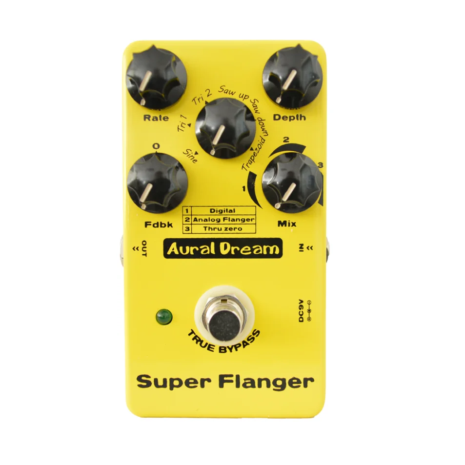 Aural Dream Super Flanger Guitar Pedal Has 3 Types,6 Modulation Waves and 2 Feedback Modes Reaching 36 Effects;True Bypass