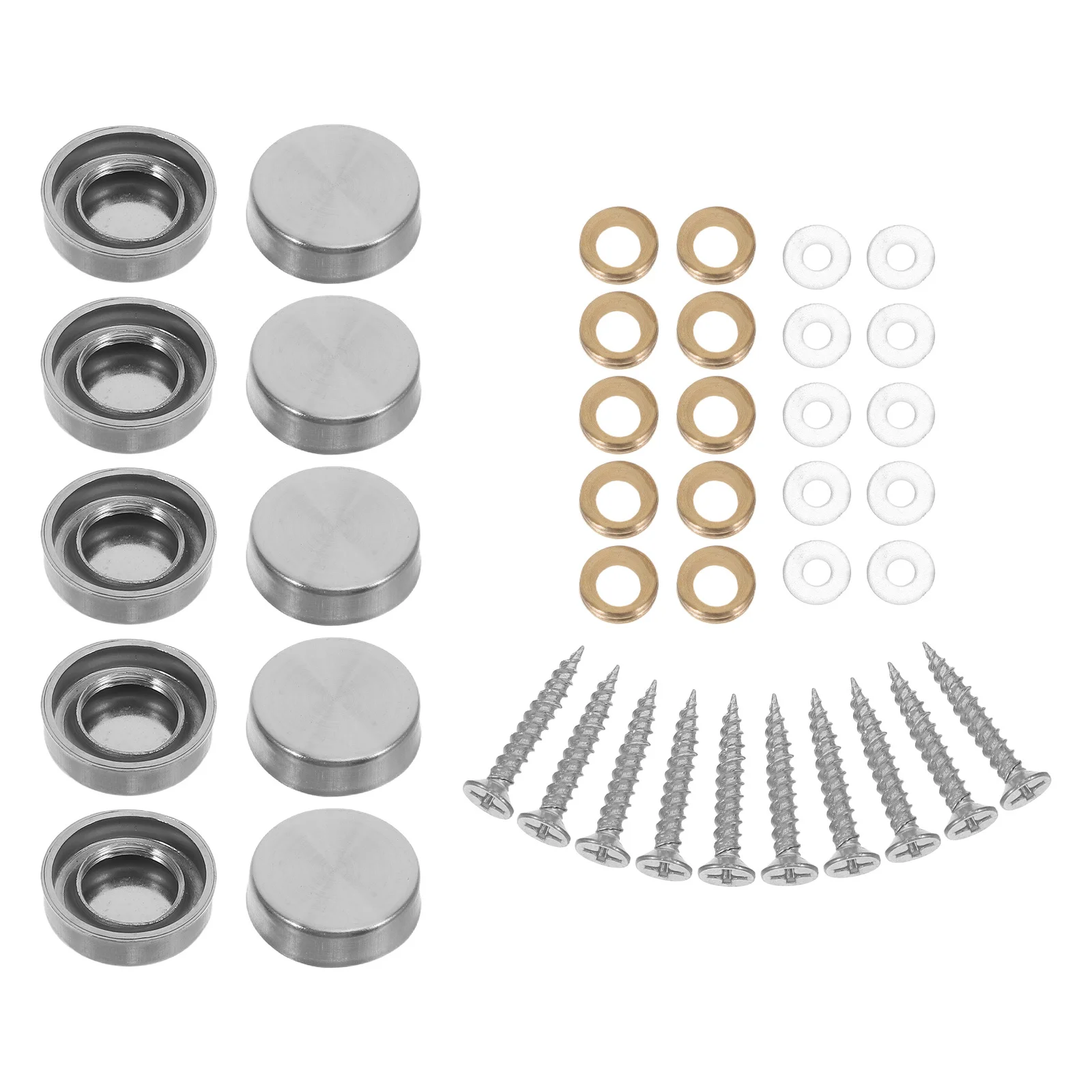 

10Set Mirror Screws Stainless Steel 16Mm Decorative Caps Flush Mount Glass Furniture Fasteners Cabinet Door Wardrobe Fixing