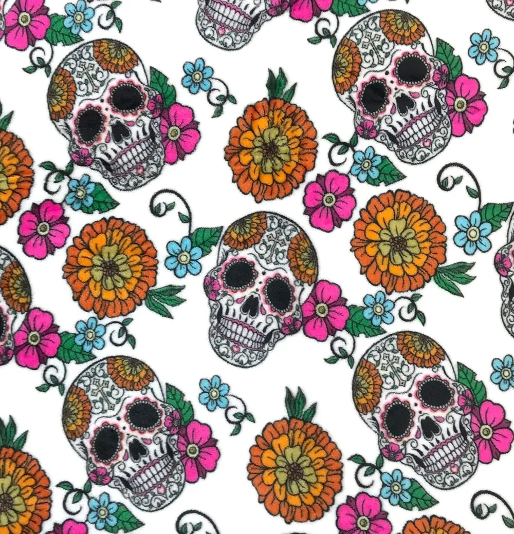 Halloween Skulls Throw Blanket: Day of The Dead Día De Los Muerto Soft Fleece for Sofa Bed Couch Chair Dorm