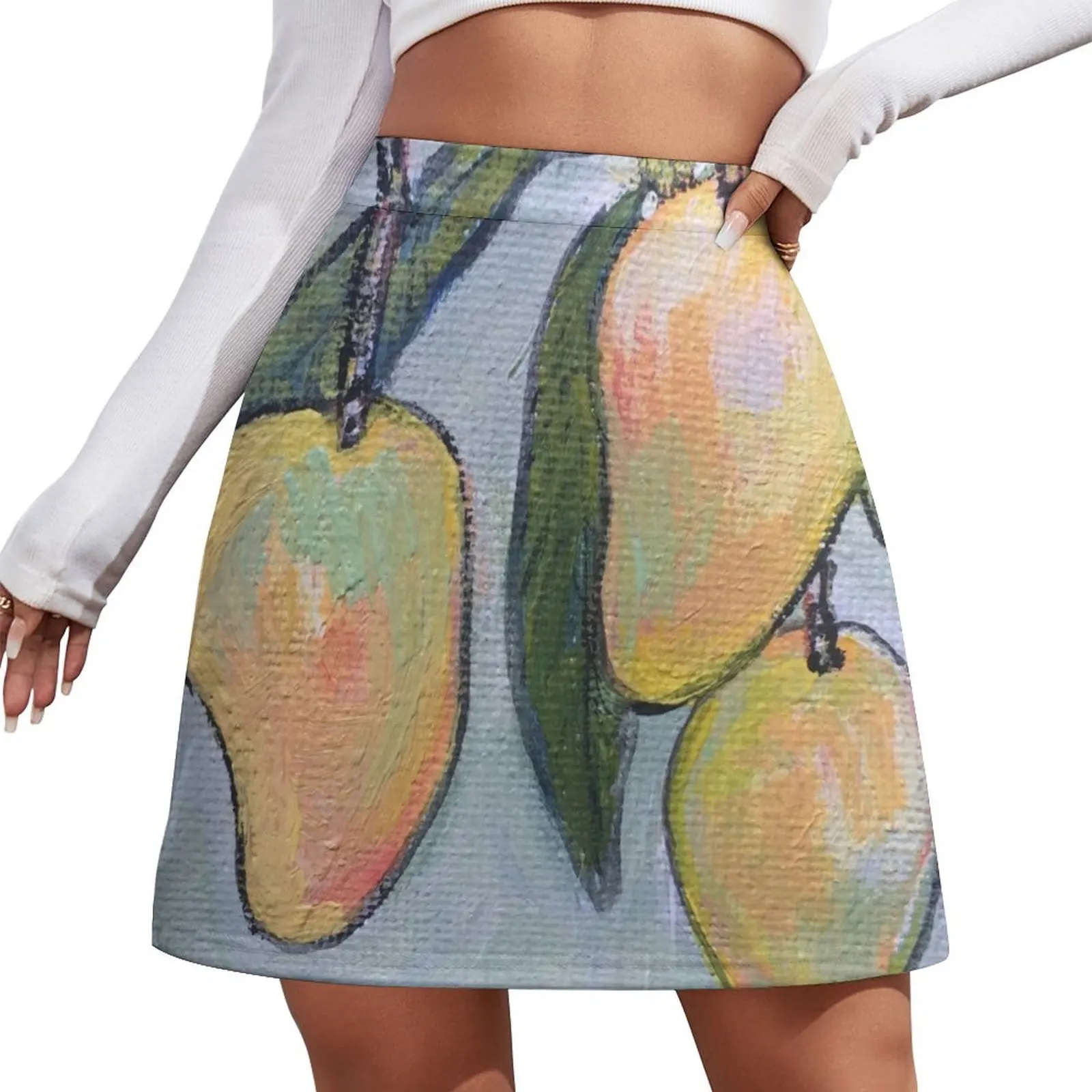 

Yellow Mangoes Mini Skirt Kawaii night club women Women's skirt