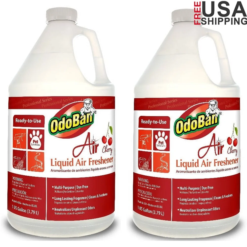 

Профессиональный чистящий жидкий освежитель воздуха Cherry, 1 галлон, 2 упаковки, устранитель запахов, многоцелевой освежитель обивки ковров, жесткий
