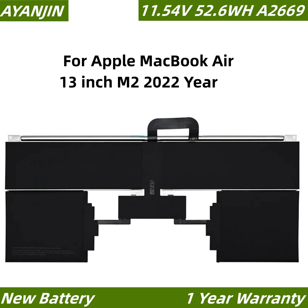 

New A2669 Laptop Battery For Apple MacBook Air 13" M2 A2681 2022 Year 661-26150 11.54V 52.6WH 4561mAh