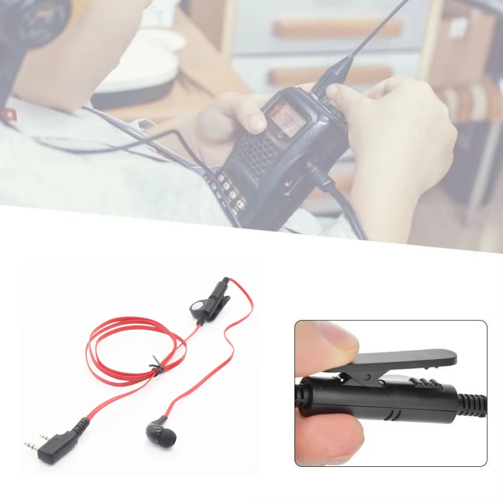 Baofeng UV5R/UV-8D PTT Headset | 2-Pin Noodle Design | ABS Plastic & Anti-Noise Mic for Police/Construction Crews