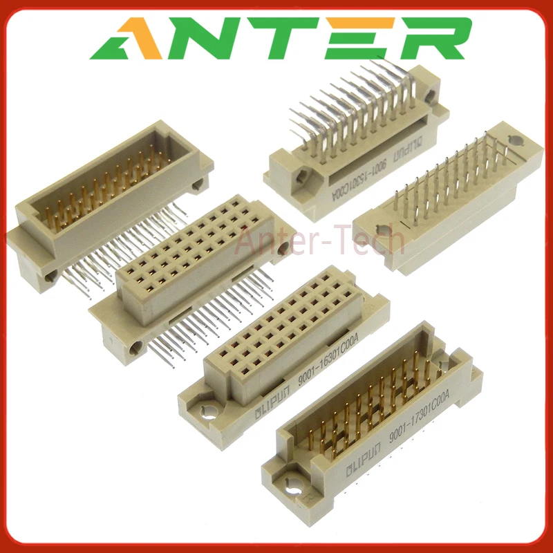 2PCS din 41612 Connector 3 Rows  socket 9001-15301C00A 16301 17301 18301, straight and bent pins 2.54mm, 30P spacing