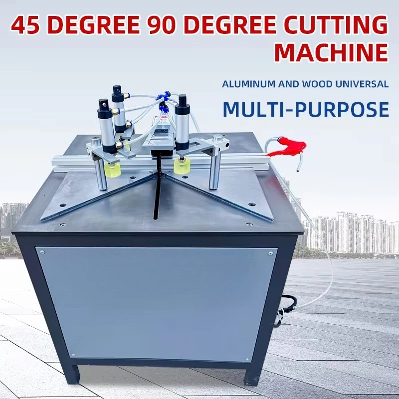 Heavy Duty Pneumatic Angle Cutting Machine -45/90 Degree Precision Cut for Aluminum Iron Door Window Processing Safe Stable High