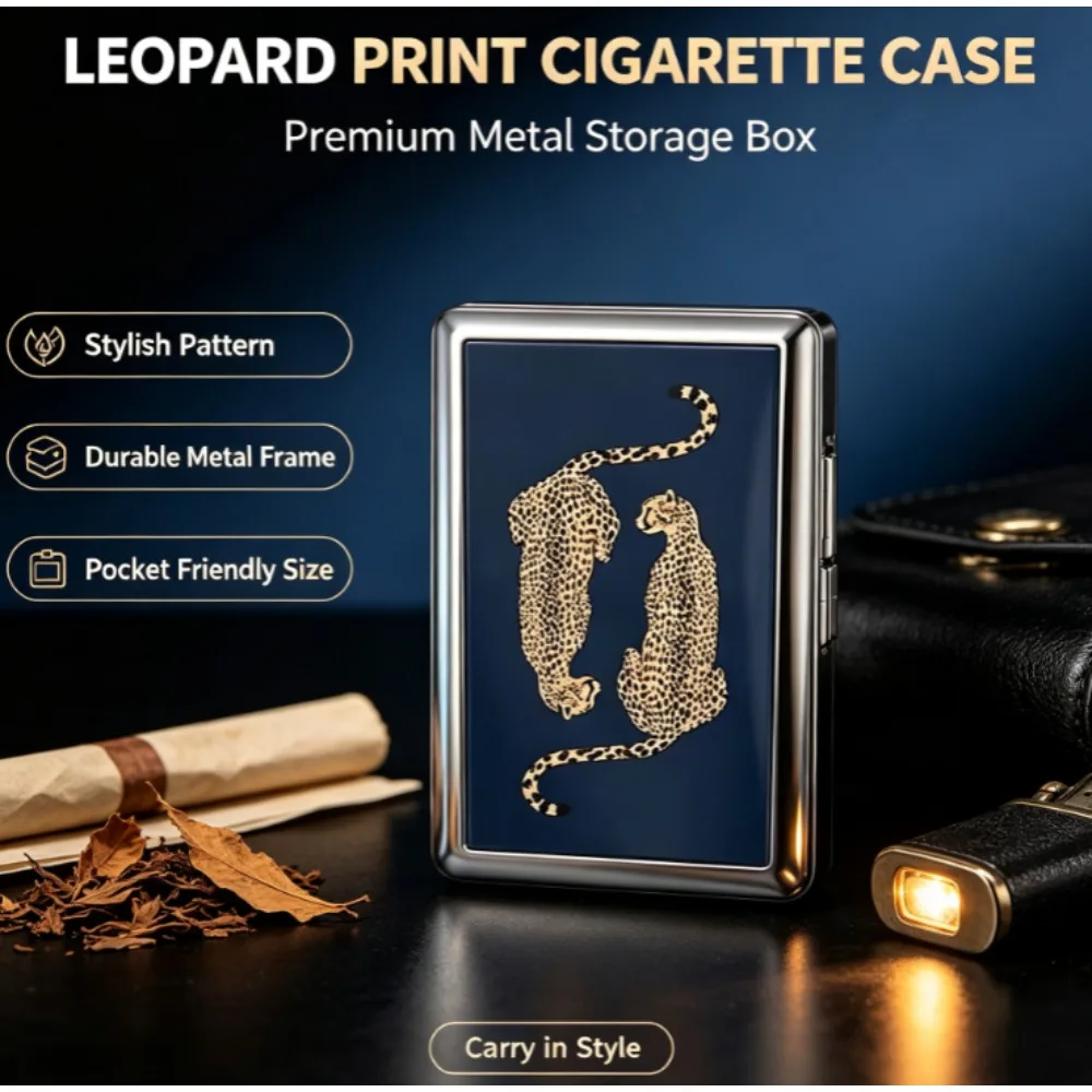 Vintage Art Deco Metal Cigarette Carrying Case Slim Multi‑Purpose Blunt Wallet Case Storage for Cigarettes Cards Cash