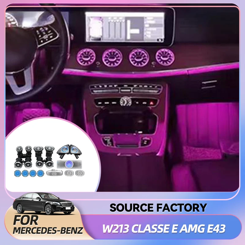 

Emblems 64 Colors LED Air Vents 3D Rotating Tweeter Speaker For Mercedes Benz W213 E-Class Coupe AMG E43 E53 E250 Inte
