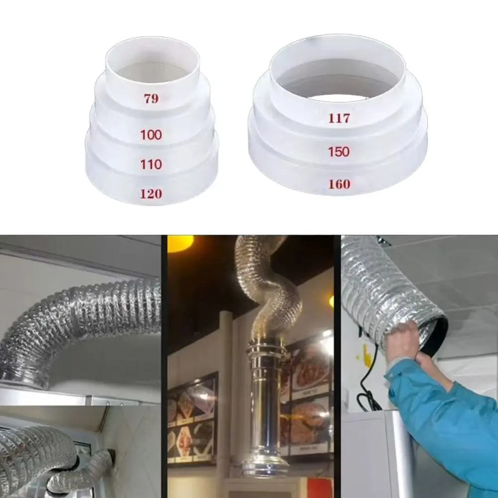 1Pcs New Multi Reducer Extractor Fan Pipe For Fan Ventilation White Duct Tube 79/100/110/117/150/160mm Exhaust Duct