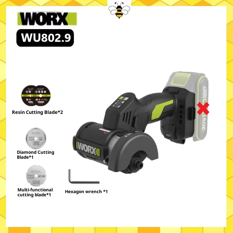Worx WU802 Mini Electric Angle Grinder Brushless Polishing Machine Small Cutting Machine（Without battery and charge）