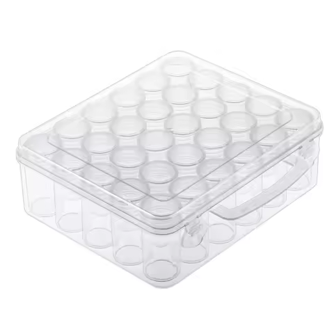 1pc 30 Slots Transparent Plastic Storage Box, DIY Diamond Painting Beads Charms Jewelry Nail Accessories Organizer Box