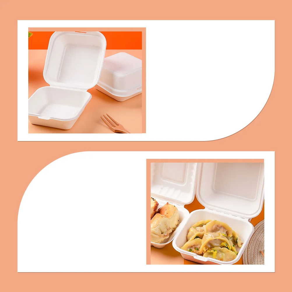 50 stücke Fast-Food-Box Tragbare Bento Container Für Büro Schule Picknick Mittagessen Lagerung Fall Takeout Verpackung Kuchen Hamburger Mahlzeit