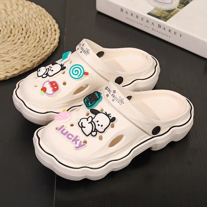 Sanrio Pochacco Slippers Cartoon Kawaii Cute Anime Student Outdoor Home Bathroom Bathing Anti-Slip Sandal Kids Toys Girls Gifts