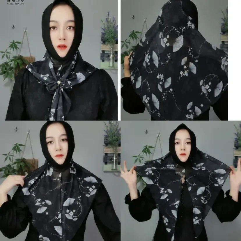 Print Scarves Muslim Women Lady Niqab Wrap Instant Hijabs