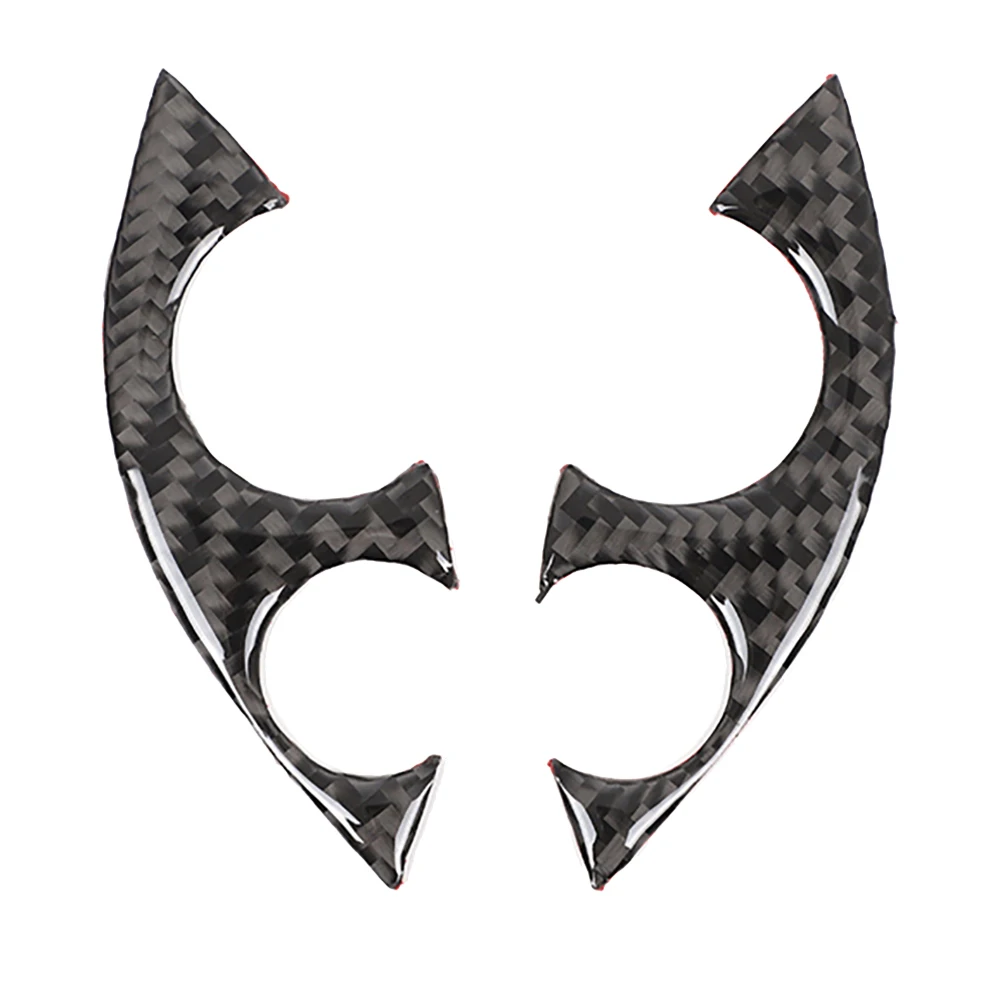 2Pcs/Set Car Carbon Fiber Steering Wheel Decoration Cover Trim Sticker Fit for Smart 453 Fortwo