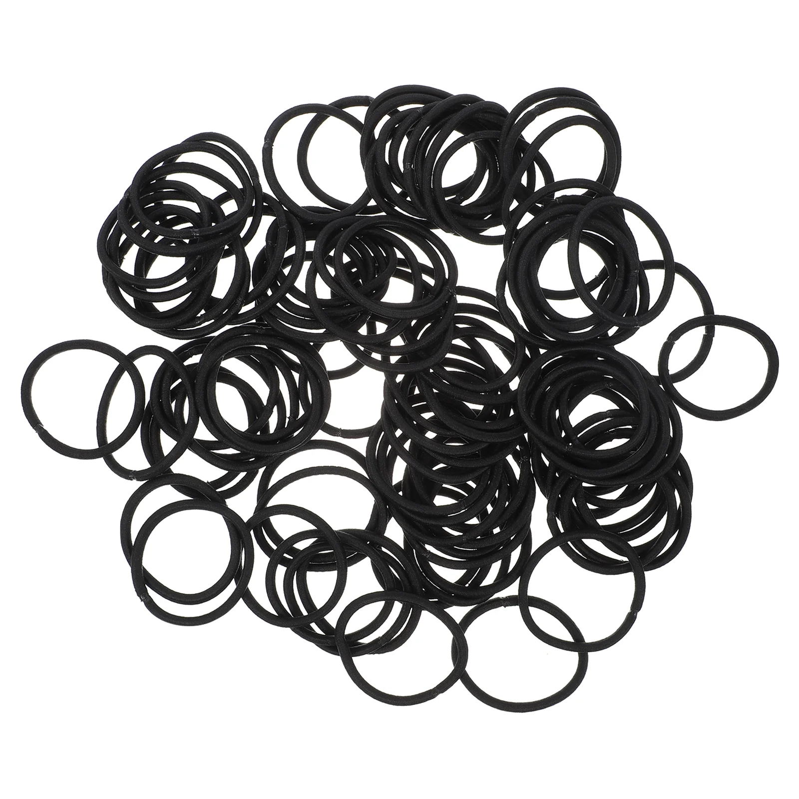 

100 Pcs Black Elastic Headband Hair Ribbons Ties for Women Ponytail Holders Bands Rubber Miss