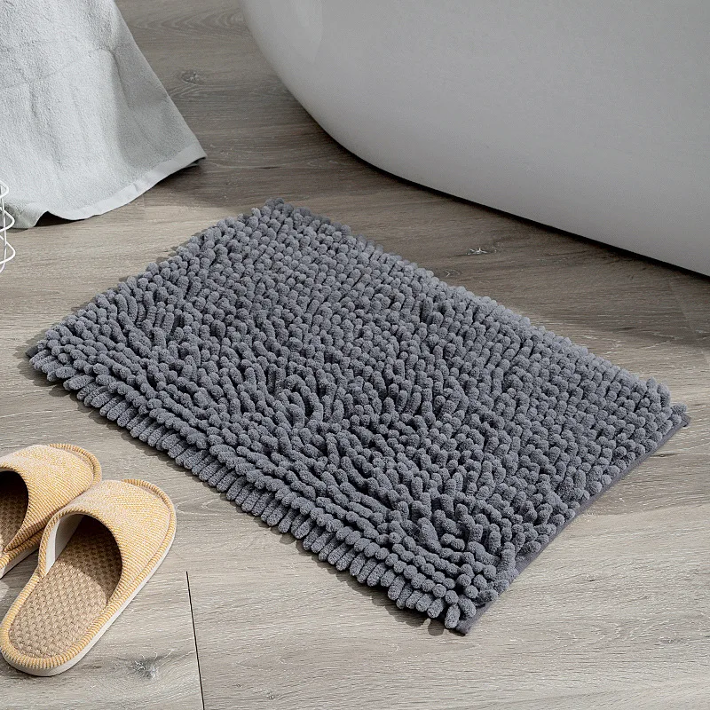 Solid Color Toilet Rug and Bathtub Washbasin Floor Mat  Non-slippery and Water Absorbent Bath Carpets