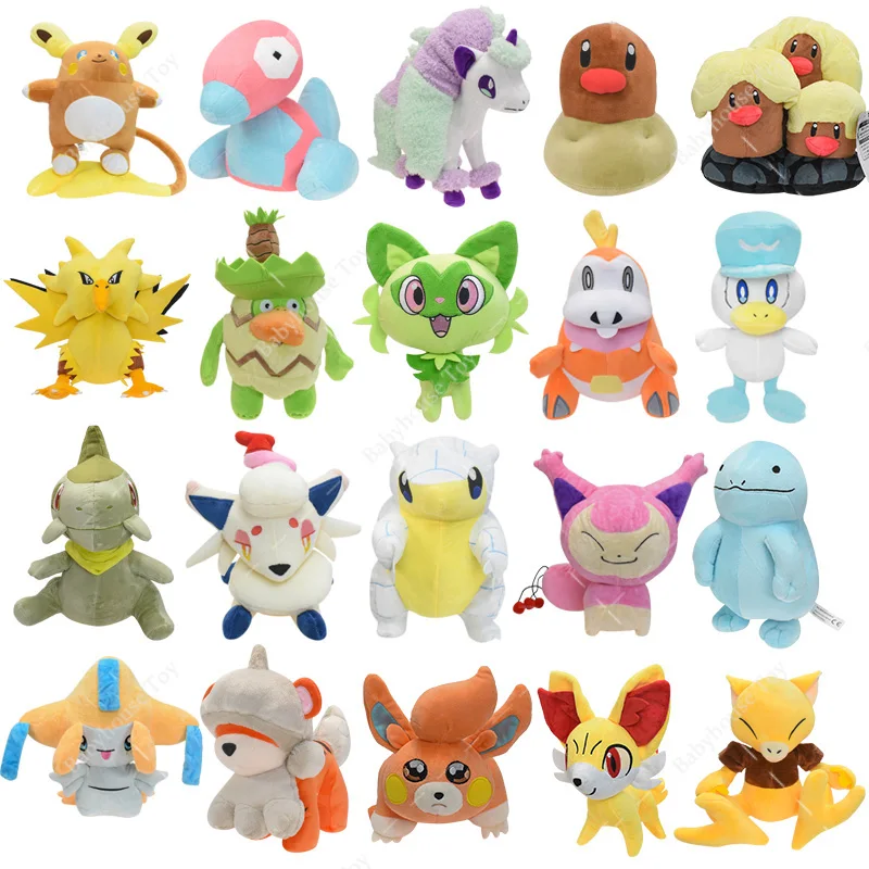 

28 Styles Sprigatito Pokemon Galarian Ponyta Fennekin Plush Toy Hisuian Zorua Stuffed Anime Lechonk Fuecoco Doll Toys Kids Gifts