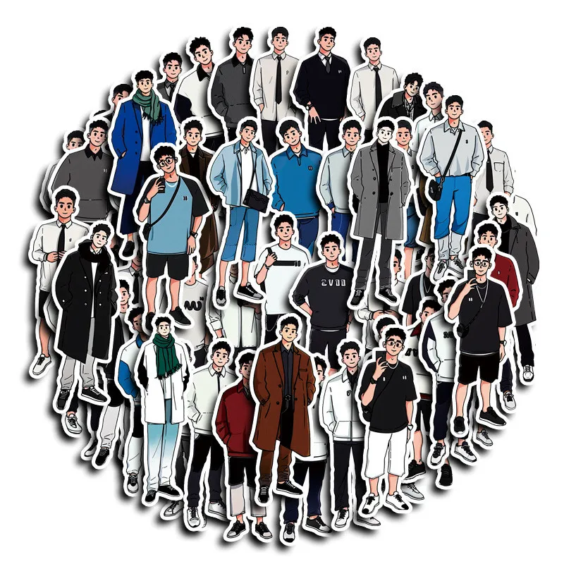 50PCS Cartoon Sommer Junge Tägliche Outfits Graffiti Aufkleber für Fahrrad Hand Konto Federmäppchen Aufkleber BulingBulingStickers Store