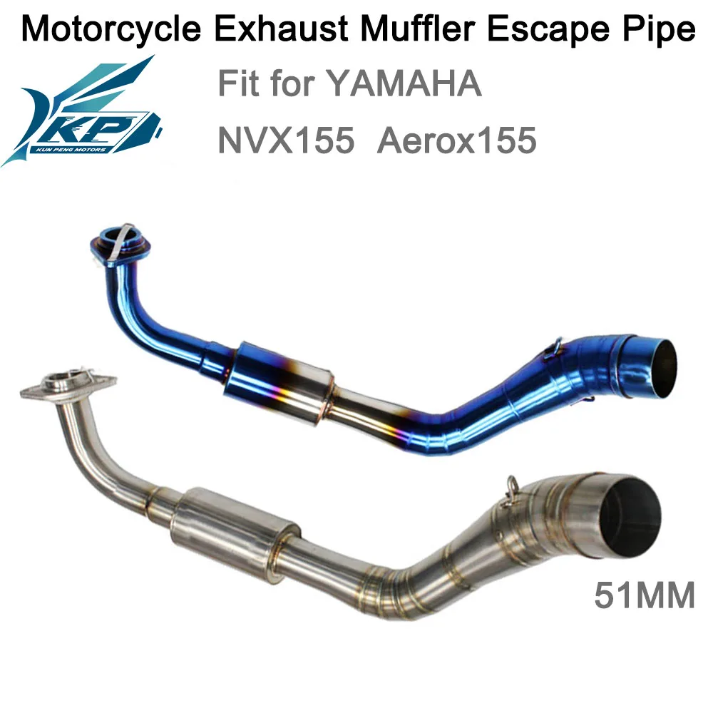 For Yamaha NVX125 NVX155 Aerox155 Nmax155 Front Link Pipe 51mm Motorcycle Exhaust Pipe